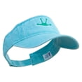thumbnail image 4 of Frog Footprints Embroidered Washed Pigment Dyed Cotton Twill Visor - Aqua OSFM, 4 of 5