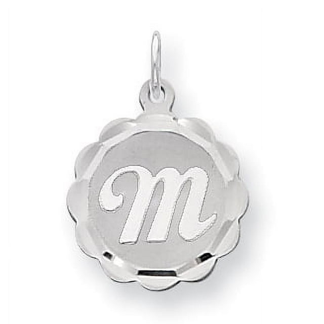 925 Sterling Silver Dainty Letter M Initial Name Monogram Necklace Charm Pendant