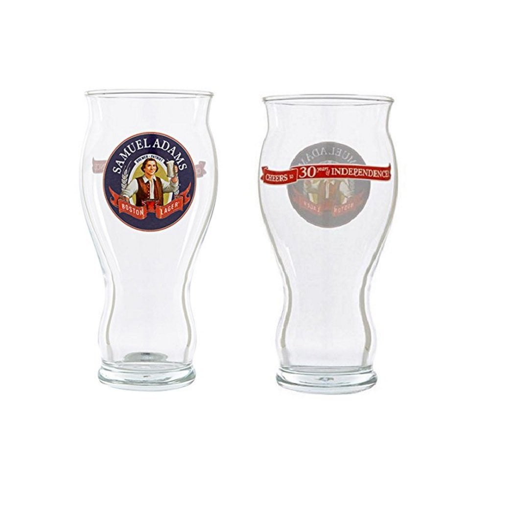 Set of 2 Samuel Adams Boston Lager Logo Pint Beer Glasses 16 ounces 