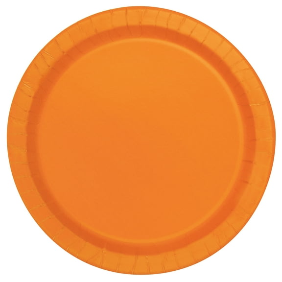 Disposable Paper Plates, 7", Tangerine, 70 Pieces, by Way To Celebrate