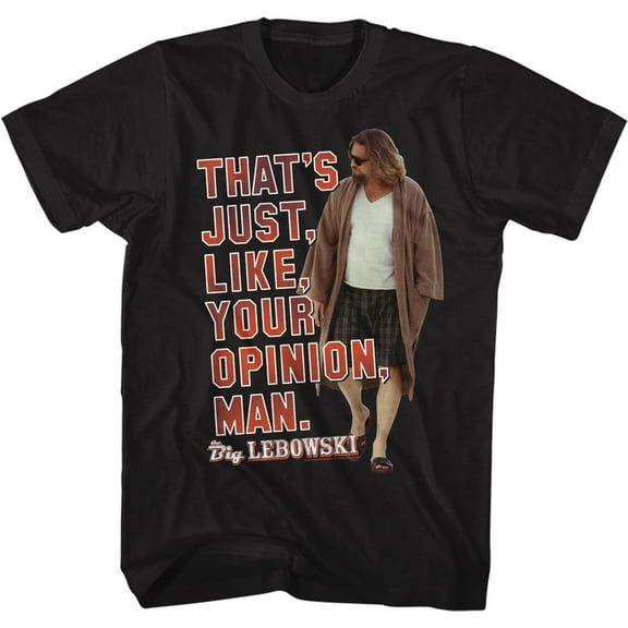 The Big Lebowski Your Opinion Black Adult T-Shirt