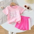 thumbnail image 2 of Gubotare Girls Clothing Sets Athletic Girls Shorts Set Short Sleeve Striped Tops and Shorts with Pockets 2 Pcs Outfits Summer Sport Tracksuits (Pink,Size 3-4 Years), 2 of 9