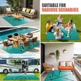 thumbnail image 5 of Outdoor Rug 3x5 ft Hockey Player Outdoor Large Area Rug Non Slip Rubber Sports Ground Ombre Turquoise Front Door Mat RV Rug Camping Carpet Patio Outdoor Rugs for Backyard Balcony Deck Porch Indoor, 5 of 9