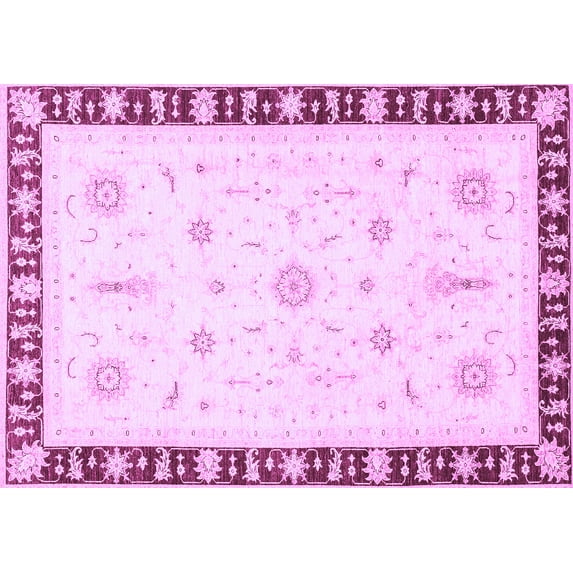 Ahgly Company Indoor Rectangle Abstract Purple Modern Area Rugs, 2' x 5'