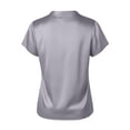 thumbnail image 5 of Tqcoqu Womens Satin Blouse for Women Business Work Tops Casual Cap Sleeve V Neck Button Down Shirts,Gray,Women's S-XXL, 5 of 6