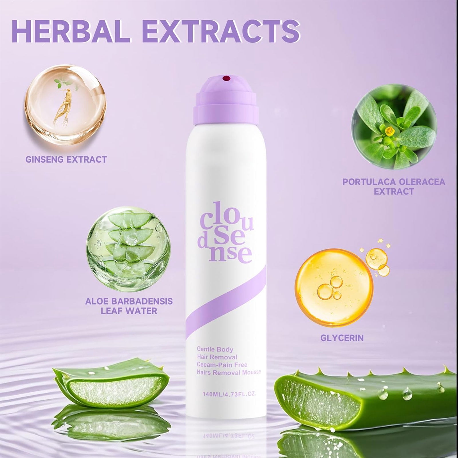 Cloud Sense Hair Removal Spray, Smooth Hair Removal Spray, Bikini Pain Free Hair Removal Spray, Skin-Loving Ingredients, Suitable for Every Skin Type and Corner Women and Men (Spray*1)