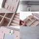 thumbnail image 3 of Estuche portátil para joyas, arete de viaje, anillo, collar, accesorios, caja organizadora con cremallera (plata) Xemadio SNFN34, 3 of 5