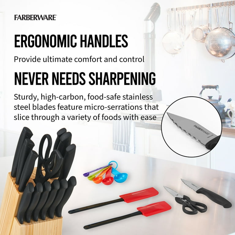 Farberware Never Needs Sharpening Tri Star Handle 18 Pc. Cutlery Set, Cutlery, Household