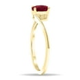 thumbnail image 2 of SZUL Women's Solitaire Oval Shaped Ruby Wave Ring in 10K Yellow Gold, 2 of 5