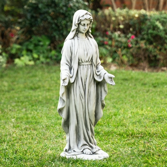 Glitzhome Virgin Mary Statue Natural Appearance Magnesium Oxide Weather ...