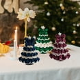 thumbnail image 3 of KGJQ Diy Holiday Decorations Diy Crochet Christmas Tree Kit Small Xmas Tree Craft Set with Bow Faux Pearl Beginner-friendly Holiday Decoration Ornament, 3 of 8