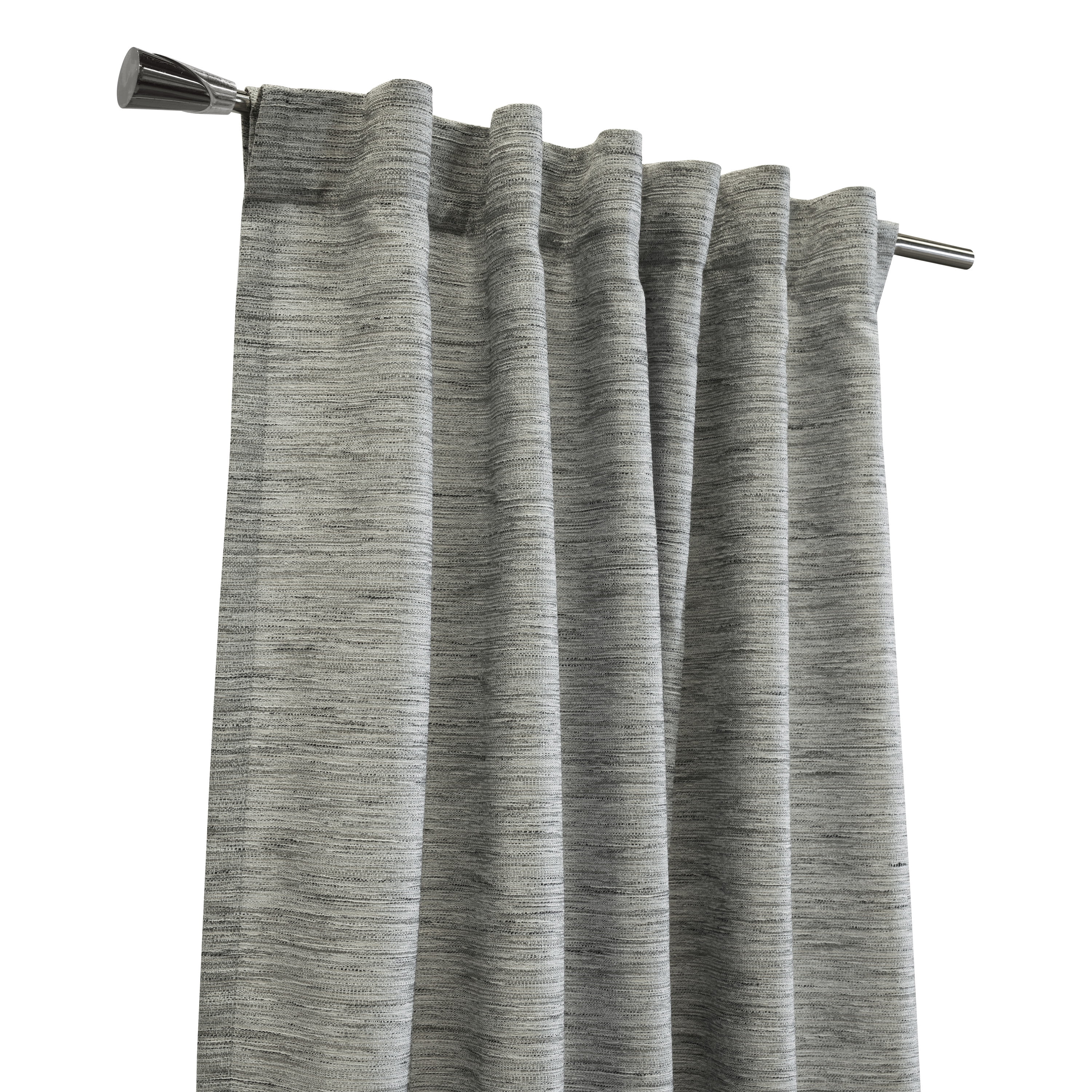 Oshawa Light-Filtering Opulant Textured Monotone Slub Dual Header Curtain Panel 52" x 95" in Grey