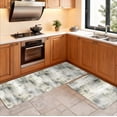 thumbnail image 3 of Kitchen Mat Set of 2 Non Slip Waterproof Kitchen Rugs, Washable Low Profile Floor Mats 17"x28" + 17"x48", Modern Abstract Textured Design Soft Mats for Sink, Laundry Room & Entryway, 3 of 8