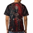 thumbnail image 5 of LAOLIUSN Men's 3D Printed Graphic T-Shirt, Gothic Skeleton King Skull Throne Short Sleeve Tee, Red/Black, S, 5 of 7