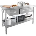 thumbnail image 2 of Acekid Stainless Steel Table with Drawers 60"W x 24"D x 35.4"H, Work Table for Commercial Kitchen, 2 of 7