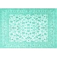 thumbnail image 1 of Ahgly Company Machine Washable Indoor Rectangle Persian Turquoise Blue Traditional Area Rugs, 8' x 10', 1 of 4
