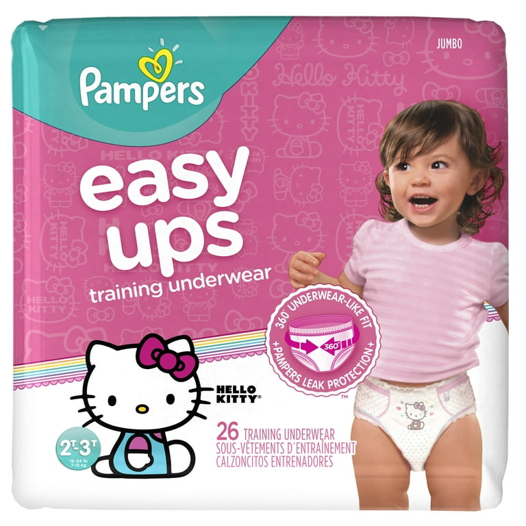 Pampers Easy Ups Training Underwear Girls Size 4 2T-3T 26 Count