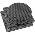 thumbnail image 1 of Trivet for Hot Dishes Silicone Pot Holders Hot Pads Plate Holder, Gripper Pad Garlic Peeler Drying Mat Coasters (Grey (2 Round, 2 Square)), 1 of 5
