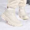 thumbnail image 6 of YOURDIARY Womens Snow Boots Winter Warm Booties Faux Fur Lined Anti-Slip Faux Leather Ankle Boots Outdoor Slip On Waterproof Booties, 6 of 7