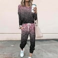 thumbnail image 2 of yardsong Women’S Lounge Sets 2 Piece Sweatsuit Outfit Fall Long Sleeve Sequin Print Long Sleeve and Sweatpants Tracksuit Travel Workout Jogger Sets, 2 of 5