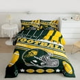 thumbnail image 2 of Erosebridal Football Bedding Set Full Size Green Bay Comforter Set American Football Gifts for Football Fans Women Men Football City Comforter Rugby Sports Duvet Set Bedroom Decor, 2 of 7