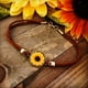 thumbnail image 4 of Abanico de pulsera de cuero pulsera de la mujer girasol pulsera retro girasol flores pulsera para las mujeres niñas, 4 of 5