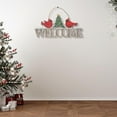 thumbnail image 3 of Support Mural En Bois Avec Doubles Cardinaux Welcome, 3 of 3