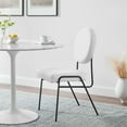 thumbnail image 2 of Side Dining Chair, White Black, Fabric, Mid Century Kitchen Cafe Bistro Hospitality Restaurant, Modern Contemporary HB34616, 2 of 9