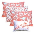 thumbnail image 5 of Home Soft Things 6-Piece Reversible Quilted Daybed Set w/ Bedskirt, Shams & Pillow - Birdsong Coral, 75"x39", 5 of 7