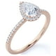 thumbnail image 2 of JeenMata Anillo de Compromiso con Halo de Diamantes en Forma de Pera Estilo Vintage en Oro Rosa de 10 K, 2 of 5