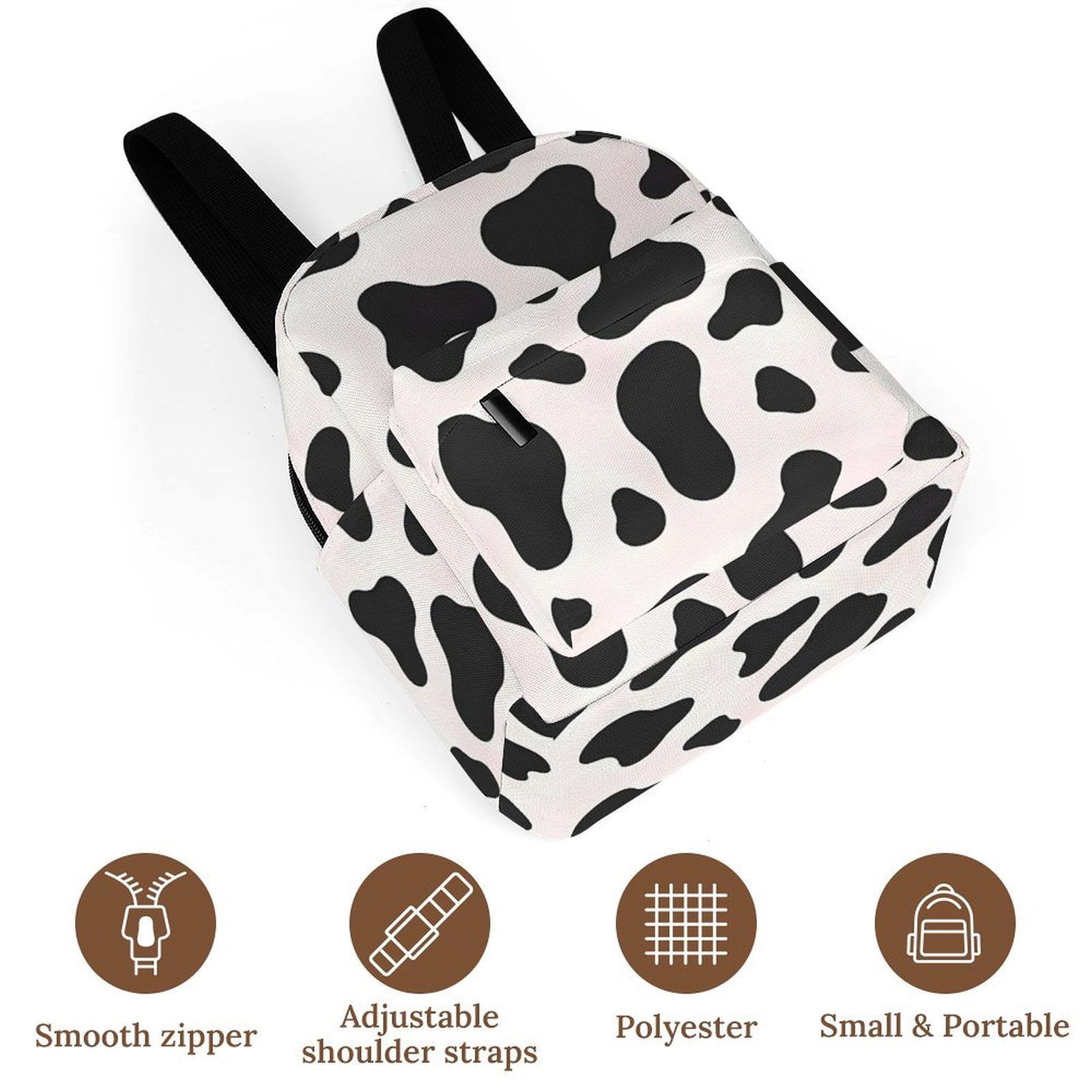 8.1×10in Casual Women'S Backpack With Anti-Contraction And Stretch For Sports Activities Travel Picnics Simple Cow-print Pattern1_4