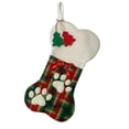 thumbnail image 2 of Pet Christmas Stocking Bone Shaped Paw Print Hanging Sock for Dog Holiday Gift Storage, 2 of 8