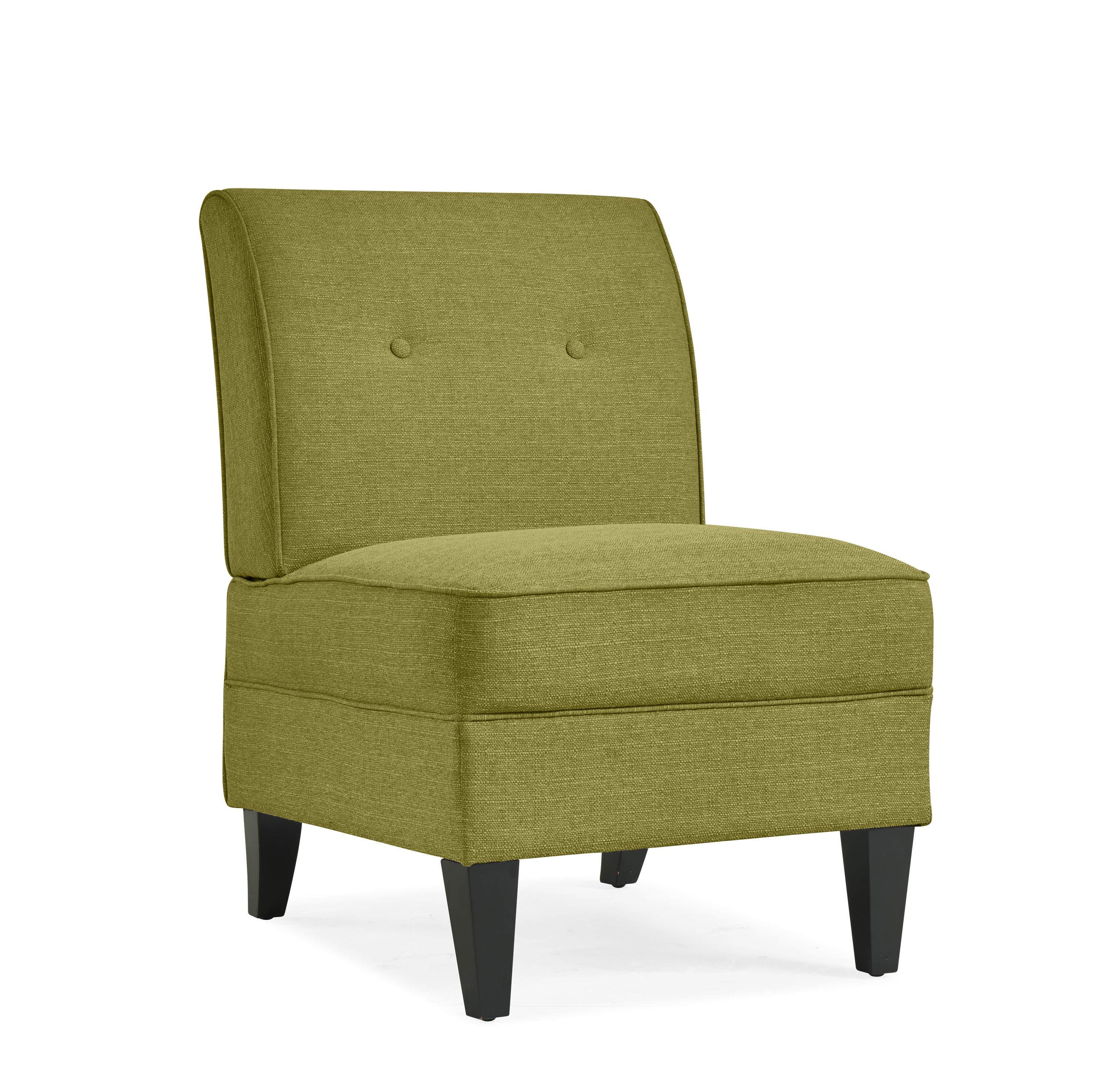 Homesvale Thornton Armless Apple Green Linen Slipper Chair