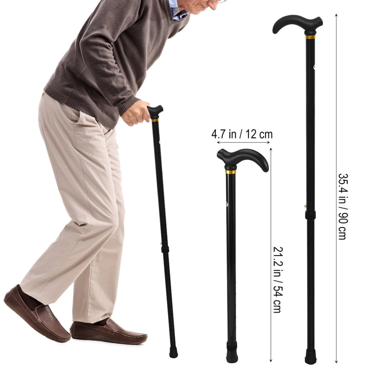 Foldable Aluminum Walking Cane - Adjustable Height Anti-Skid For Seniors