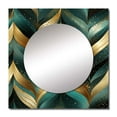 thumbnail image 2 of Designart "Emerald Gold Chevron Illusion" 0 Square Mirror For Wall Decor - Large Gold Square Mirror Printed Wall Decor - Glam Square Living Room Mirror, 2 of 5