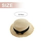 thumbnail image 2 of Sombrero de paja para niños con circunferencia de 52-54 cm, protector solar, para exteriores, con lazo, de copa plana, para playa, plegable, color beige, 2 of 5
