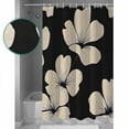 thumbnail image 3 of Small Stall Shower Curtain 36x72 Inch Narrow Half Size Beige Floral Silhouette Bath Curtains Bathroom Decor Farmhouse Vintage Flowers Waterproof Fabric Shower Curtain Set with Hooks 36 Inch, 3 of 6