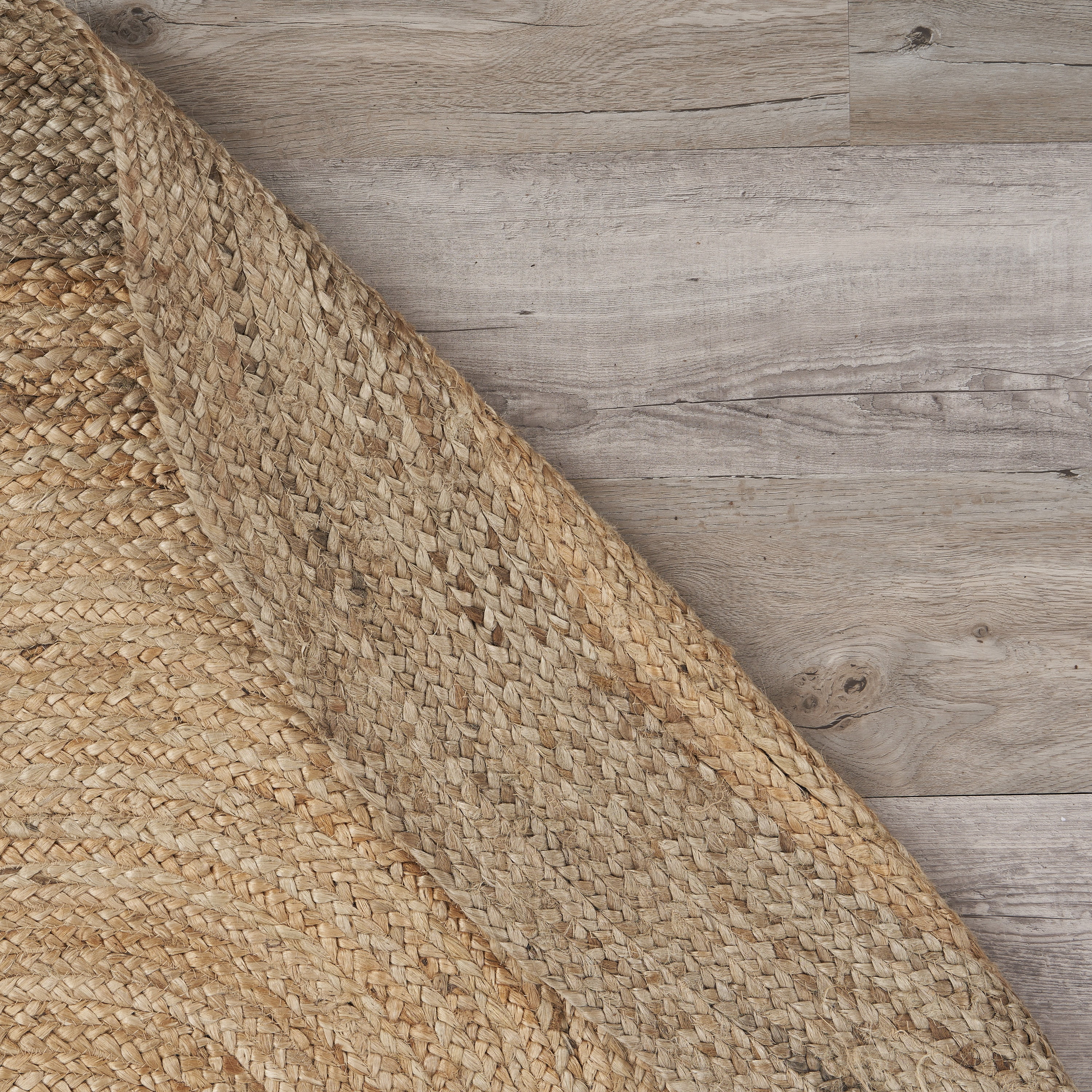 Ox Bay Cora 5' x 7' Natural/Gray Braided Jute Oval Indoor Area Rug