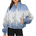 thumbnail image 1 of Sweats à Capuche Mode pour Femmes 2023, Sweatshirts Décontractés Sans Capuche, Manches Longues Imprimées, Demi-Zip, Col à Capuche, 50 % de Réduction, Costumes Halloween/noël, 1 of 4