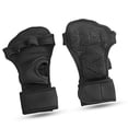 thumbnail image 2 of Guantes de levantamiento de pesas de fibra de poliéster con gancho y bucle, guantes de entrenamiento antideslizantes de alta densidad para entrenamiento, levantamiento de pesas, negro, L, 2 of 10