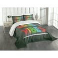 thumbnail image 3 of Ambesonne Chill Quilted Bedspread Set 3 Pcs, Blackboard Colorful, King Size, Multicolor, 3 of 5