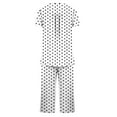 thumbnail image 4 of Annhoo Womens Pajama Sets Button down Pleated Short Sleeve Shirts and Capri Pants Plus Size Polka Dots Pj Sets, 4 of 5