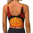 thumbnail image 4 of Uemuo Halloween Pumpkin Pattern Women's Sports Bra - High Impact Support, Breathable, and Comfortable Athletic Bra for Running, Yoga, and Workouts, 4 of 9