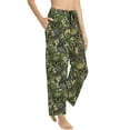 thumbnail image 2 of Uemuo Green Skulls Pattern Women's Wide Leg Palazzo Lounge Pants with Pockets Light Weight Loose Comfy Casual Pajama Pants-Large, 2 of 9