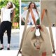 thumbnail image 3 of Premium Large Capacity Canvas Bag Shoulder Bag Retro Multi-layers Leisure Backpack For Women Ladies(khaki)(1pcs), 3 of 5