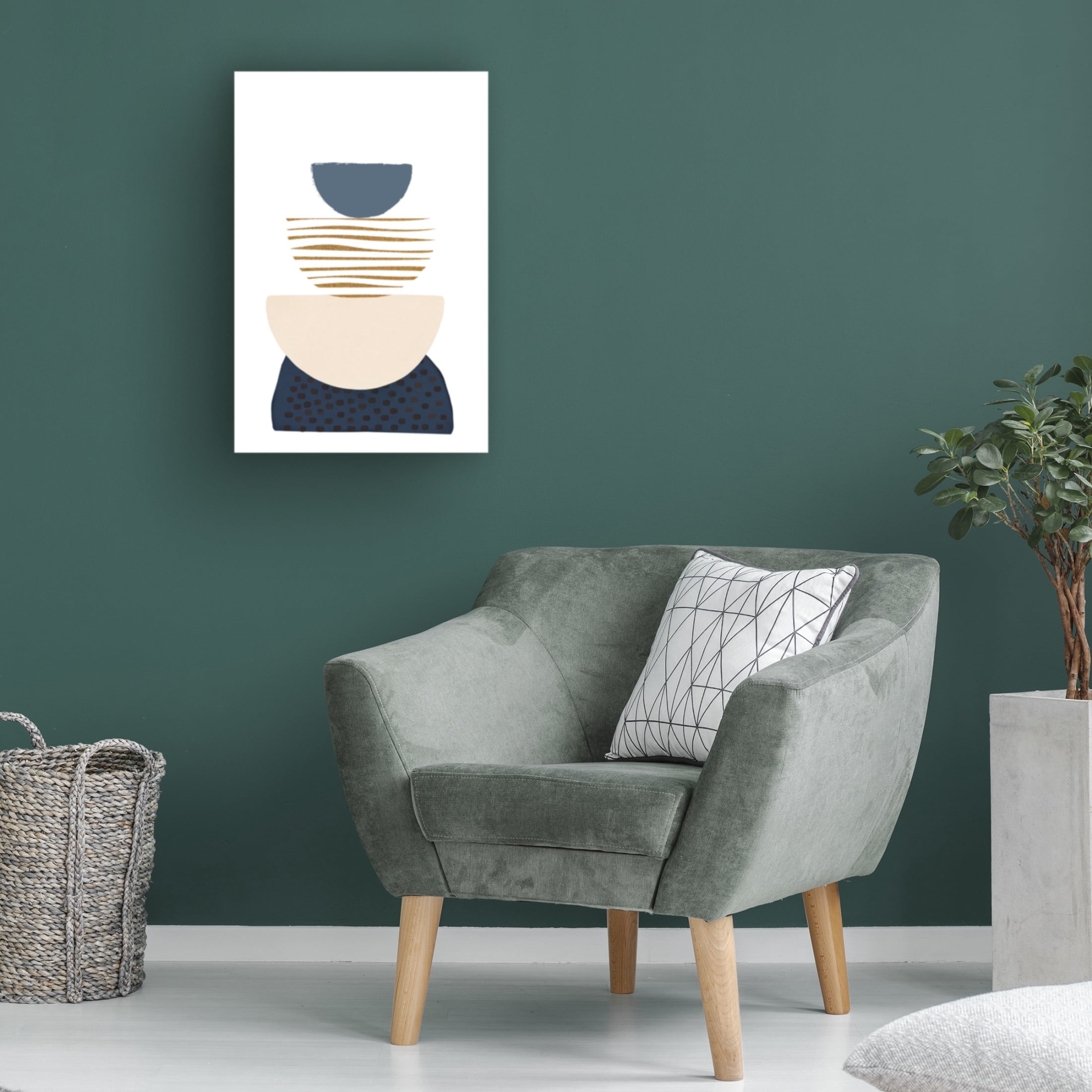 Trademark Fine Art Sally Ann Moss boho blue 3 Canvas Wall Art