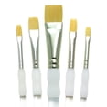 thumbnail image 1 of Royal Brush Soft Grip Bottom Flat Golden Taklon Fiber Paint Brush Set, Assorted Size, Set of 5, 1 of 1