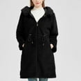 thumbnail image 5 of Fnooota Womens Parkas with Hood, Mid-length Warm Zipper Drawstring Winter Coats for Women Black Size M, 5 of 8