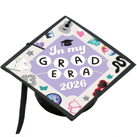 Big Dot of Happiness In My Grad Era - Graduation Cap Decorations Kit - Grad Cap Cover