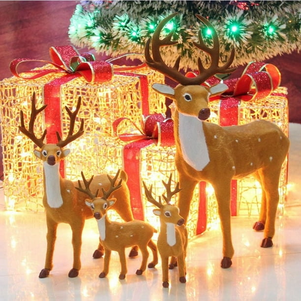 Simulación de ciervo navideño, alce, accesorios para arreglos navideños en ventanas, decoraciones navideñas, adornos para mostrador de escritorio